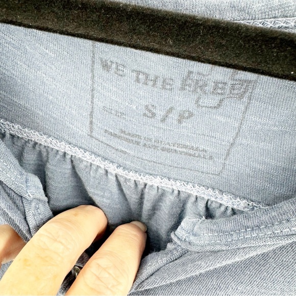 ✅ Free People Women's Frontier Slub Henley Shirt BLUE SIZE SMALL - Picture 3 of 7